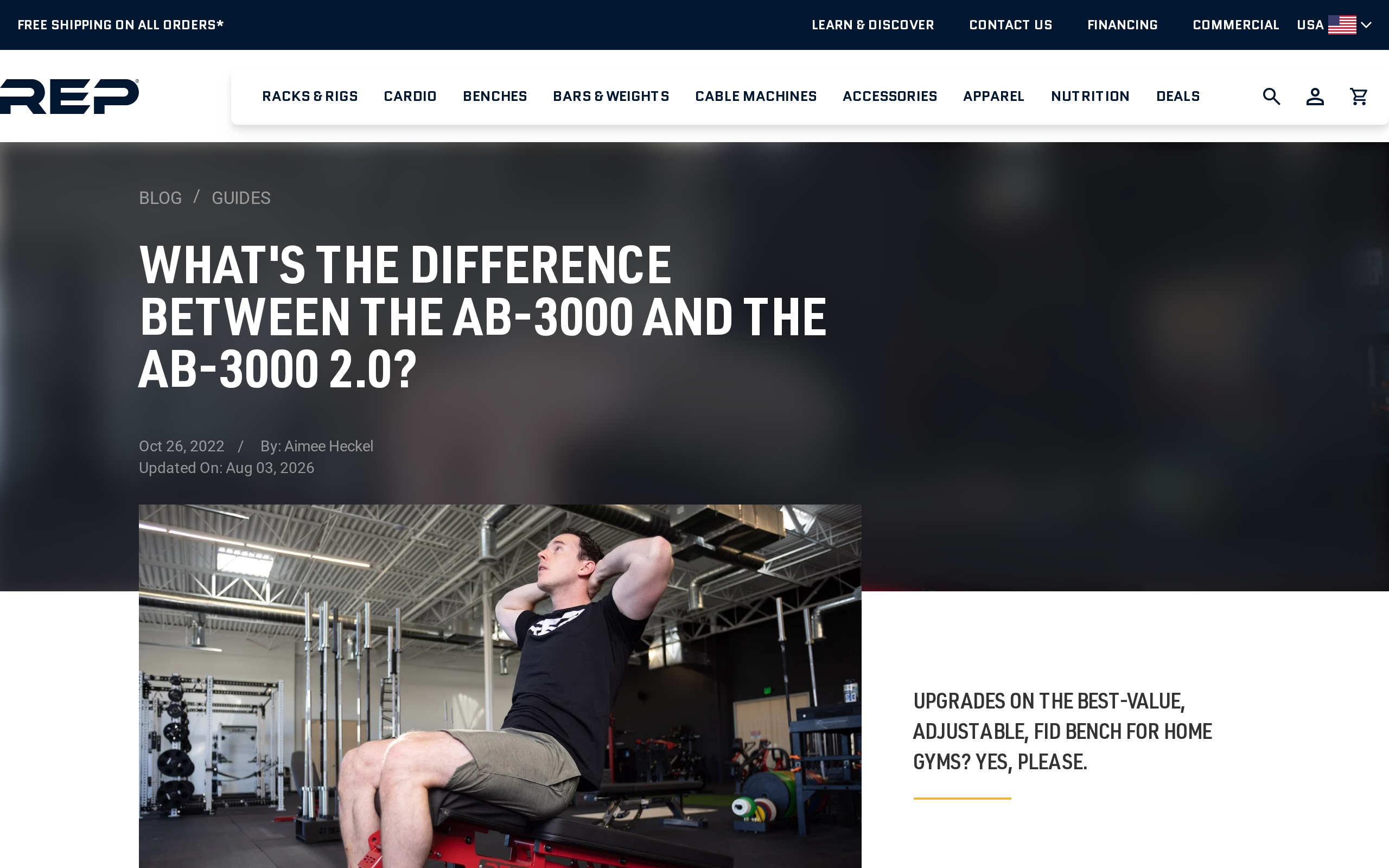 REP Fitness blog post titled What's the difference between the AB-3000 and the AB-3000 2.0